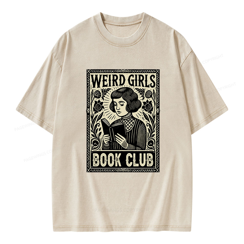 Pagewings Weird Girls Book Club Unisex Washed T-shirt