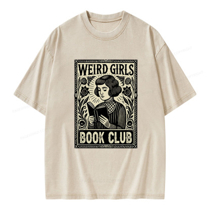 Pagewings Weird Girls Book Club Unisex Washed T-shirt