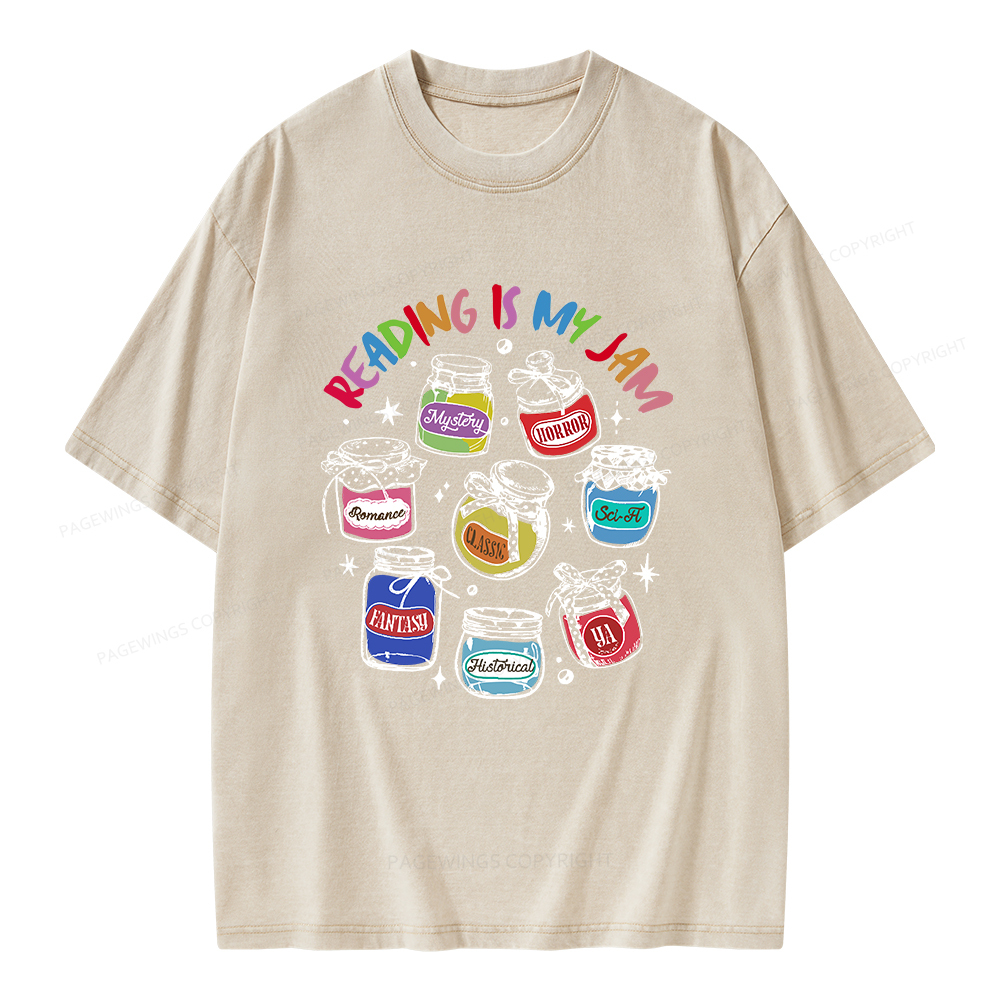 Pagewings Reading is My Jam Unisex Washed T-shirt