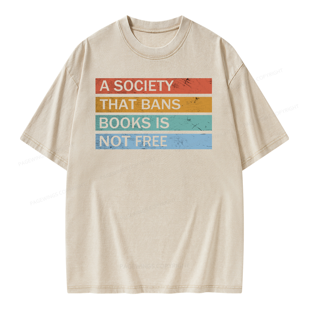 Pagewings Banned Books Shirt, Read Banned Books Unisex Washed T-shirt