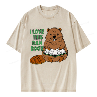 Pagewings I Love This Dam Book Unisex Washed T-shirt