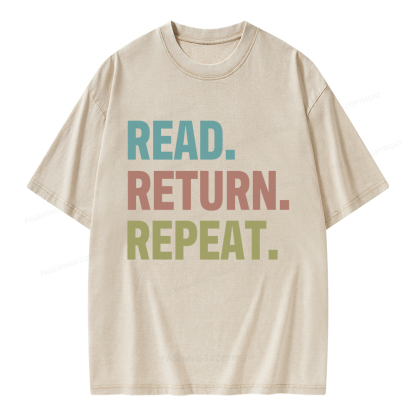 Pagewings Read Return Repeat Unisex Washed T-shirt