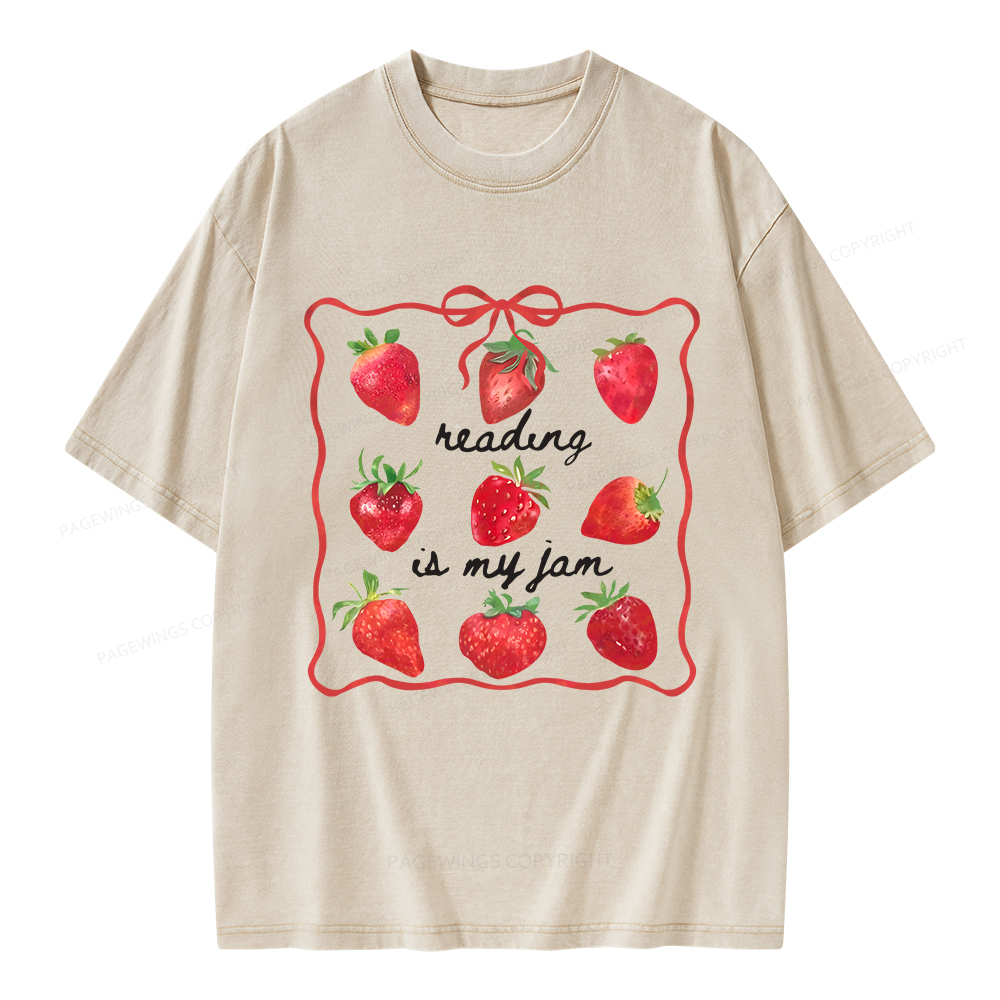 Pagewings Reading Is My Jam Unisex Washed T-shirt