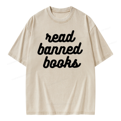 Pagewings Read Banned Books Unisex Tee Unisex Washed T-shirt