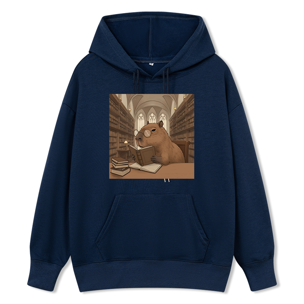 Pagewings The Reader Capybara Unisex Classic Hoodie