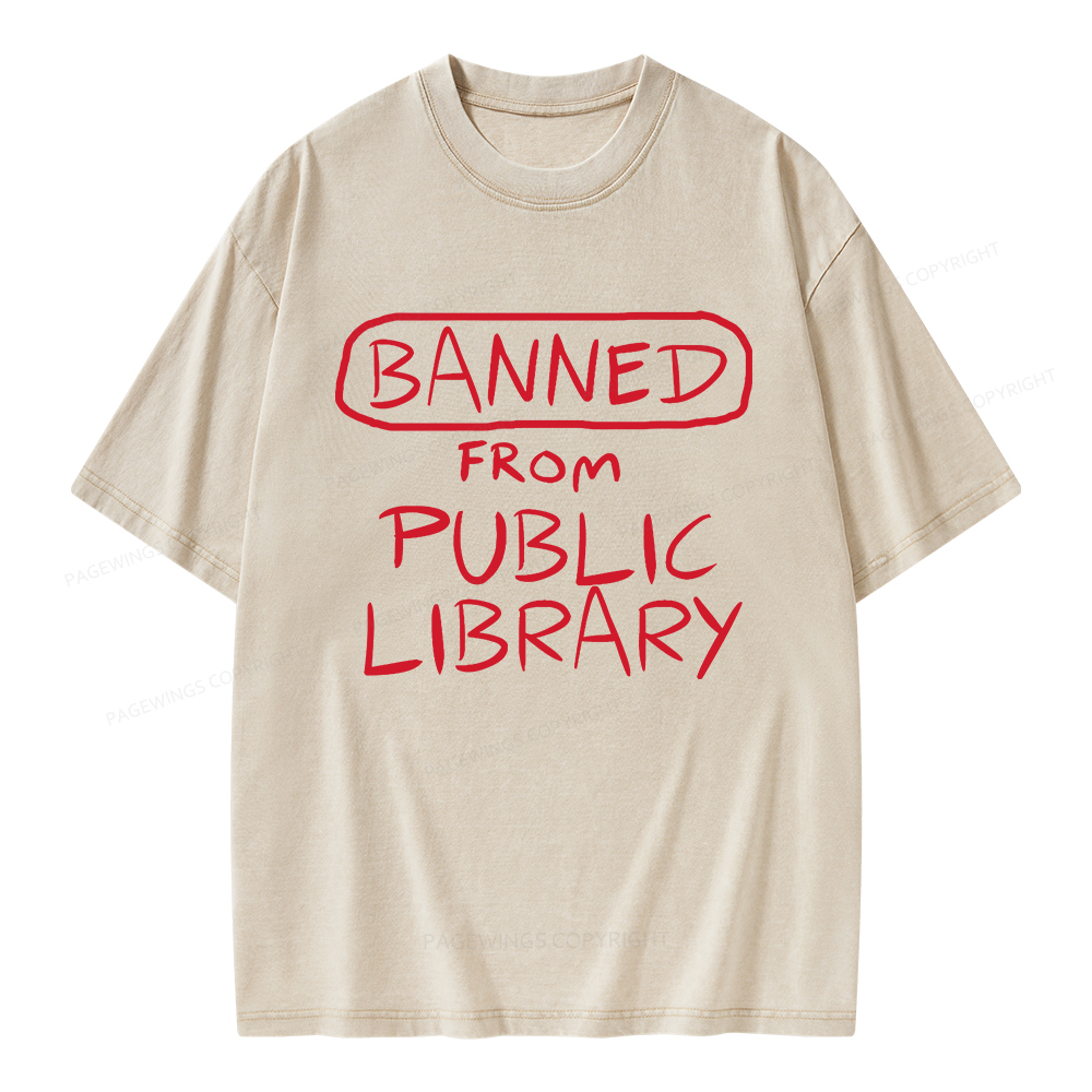 Pagewings Banned From Public Library Unisex Washed T-shirt