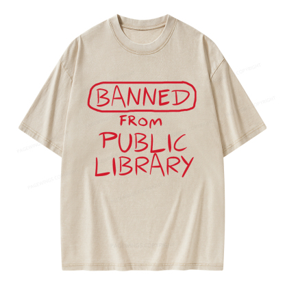 Pagewings Banned From Public Library Unisex Washed T-shirt