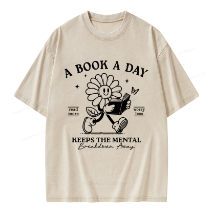 Pagewings Read More Worry Less Unisex Washed T-shirt