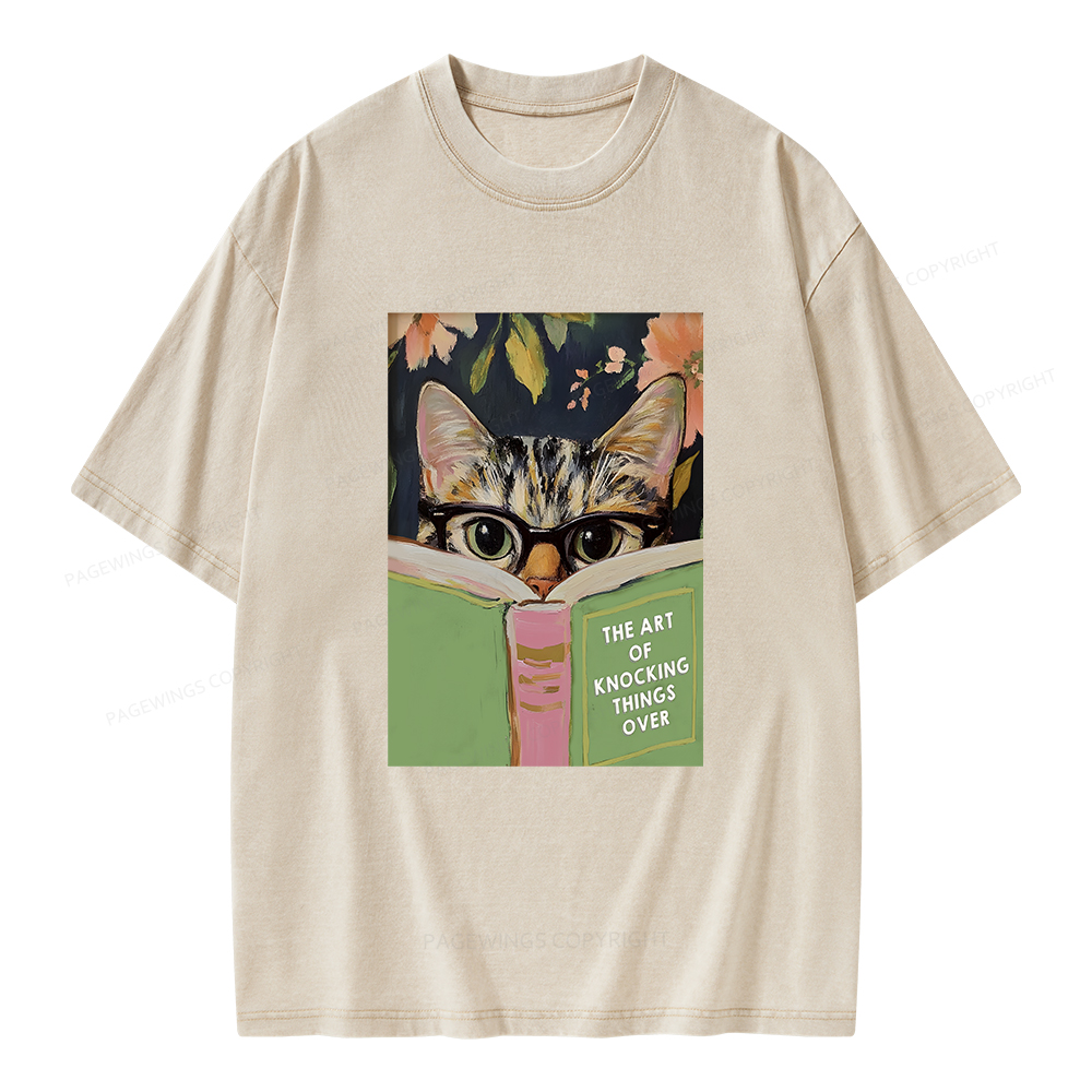 Pagewings The Art of Knocking Things Over Unisex Washed T-shirt