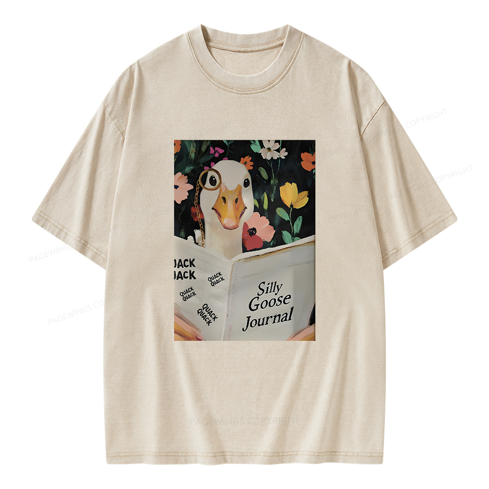 Pagewings Silly Goose Journal Unisex Washed T-shirt