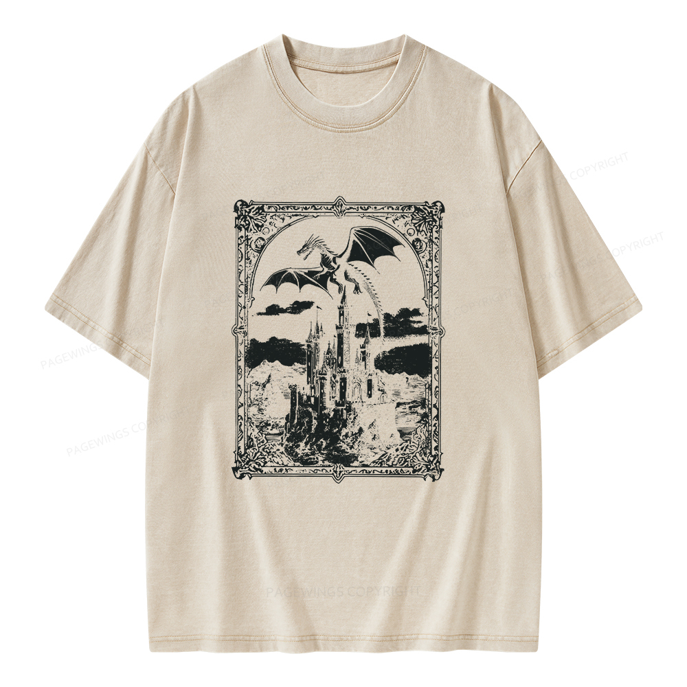 Pagewings Vintage Dragon Unisex Washed T-shirt