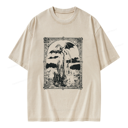 Pagewings Vintage Dragon Unisex Washed T-shirt