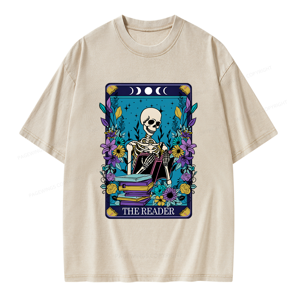 Pagewings The Reader Tarot Card Shirt Unisex Washed T-shirt