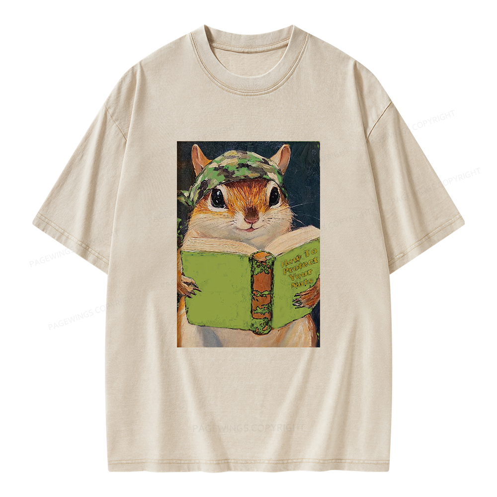 Pagewings How To Protect Your Nuts Unisex Washed T-shirt