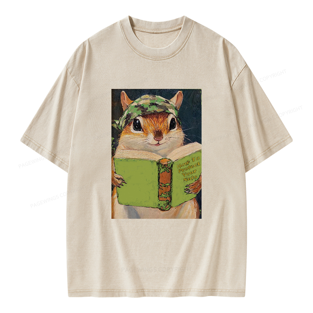 Pagewings How To Protect Your Nuts Unisex Washed T-shirt