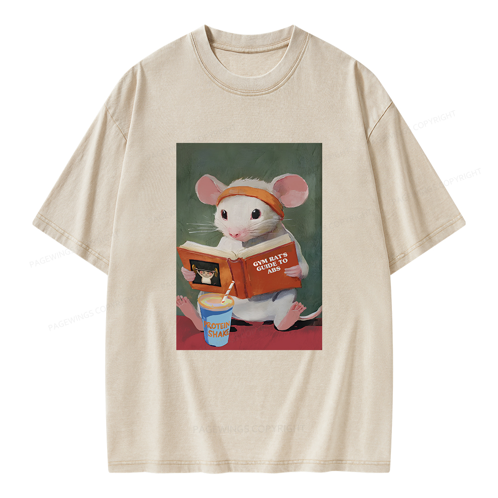 Pagewings Gym Rat's Guide To Abs Unisex Washed T-shirt