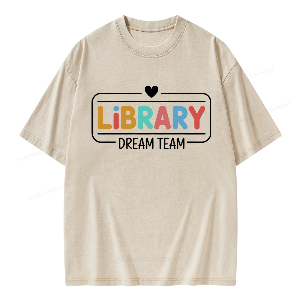 Pagewings Library Dream Team Unisex Washed T-shirt