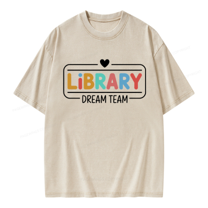 Pagewings Library Dream Team Unisex Washed T-shirt