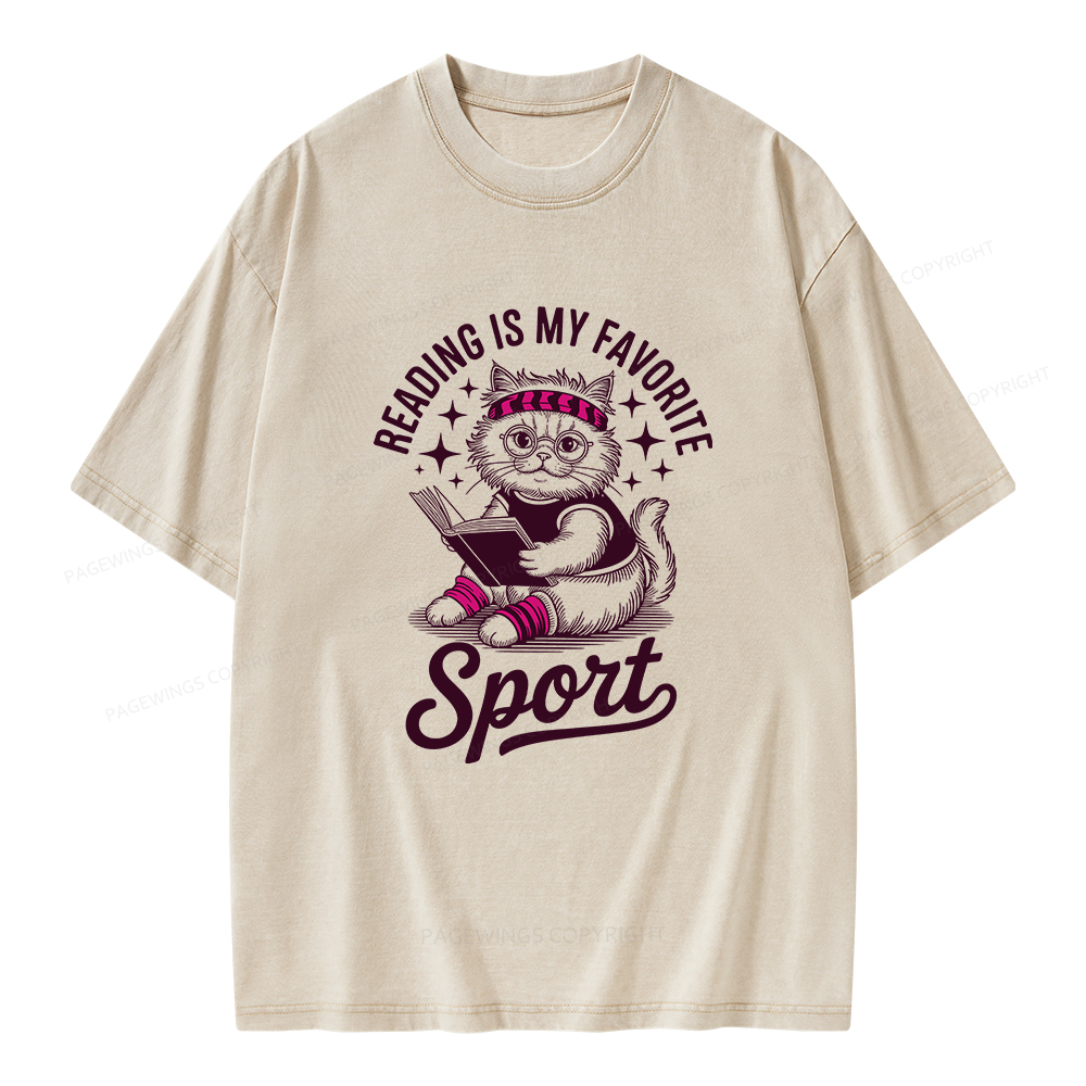 Pagewings Reading is My Favorite Sport Unisex Washed T-shirt
