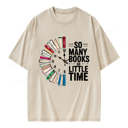 Pagewings So Many Books So Little Time Unisex Washed T-shirt