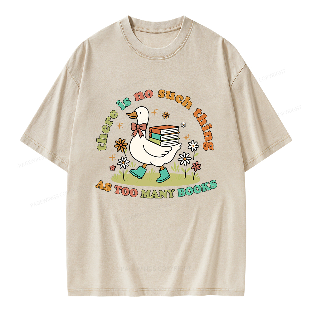 Pagewings Cute Bookish Goose Unisex Washed T-shirt