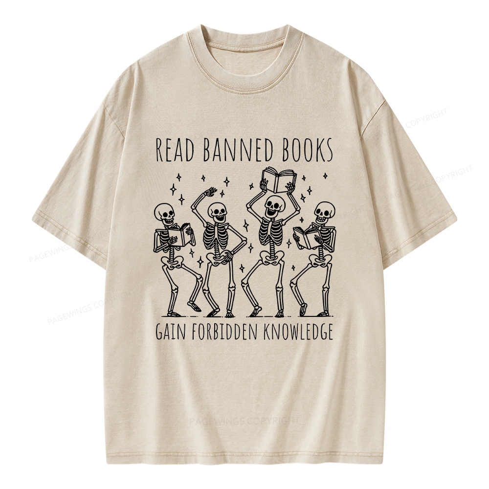 Pagewings Reading Books Tee Book Lover Gift Unisex Washed T-shirt