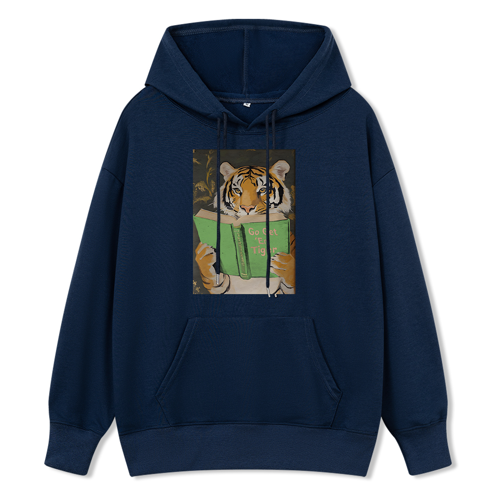 Pagewings Motivational Tiger Reading Unisex Classic Hoodie