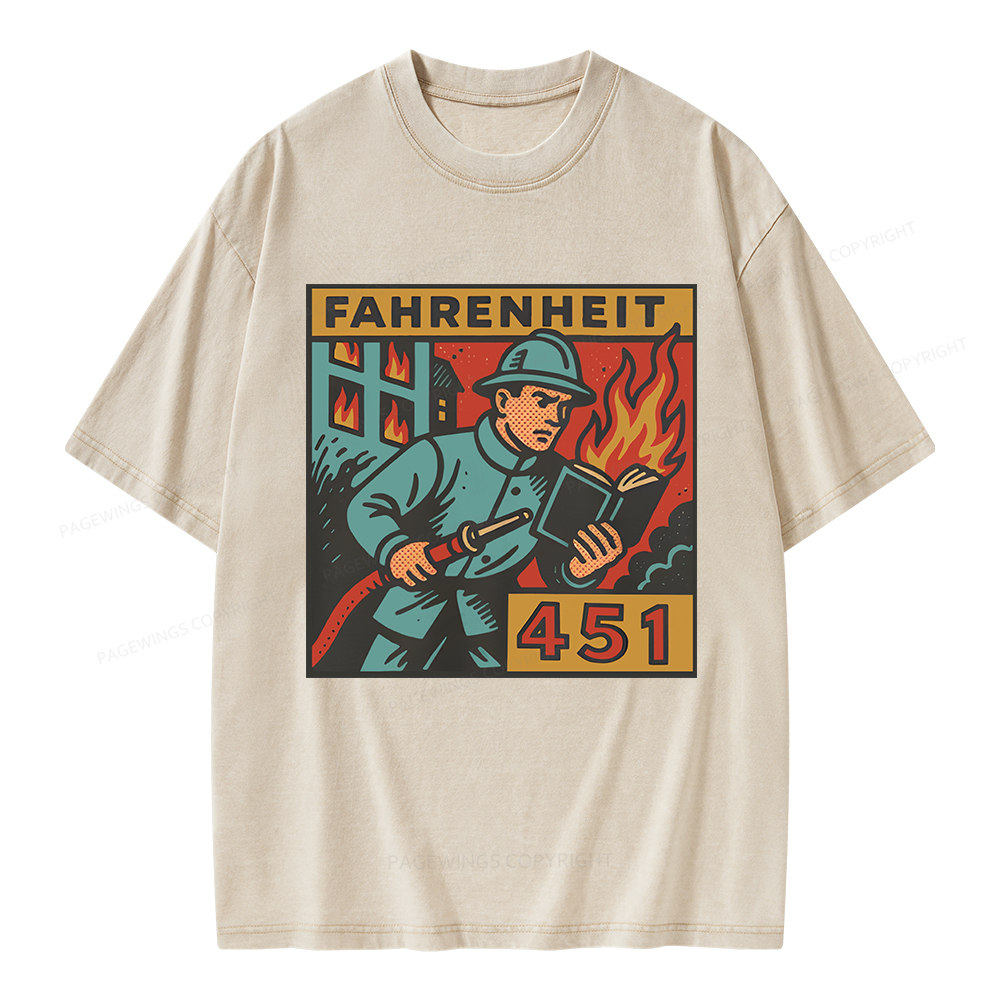 Pagewings Literature 451 Unisex Washed T-shirt