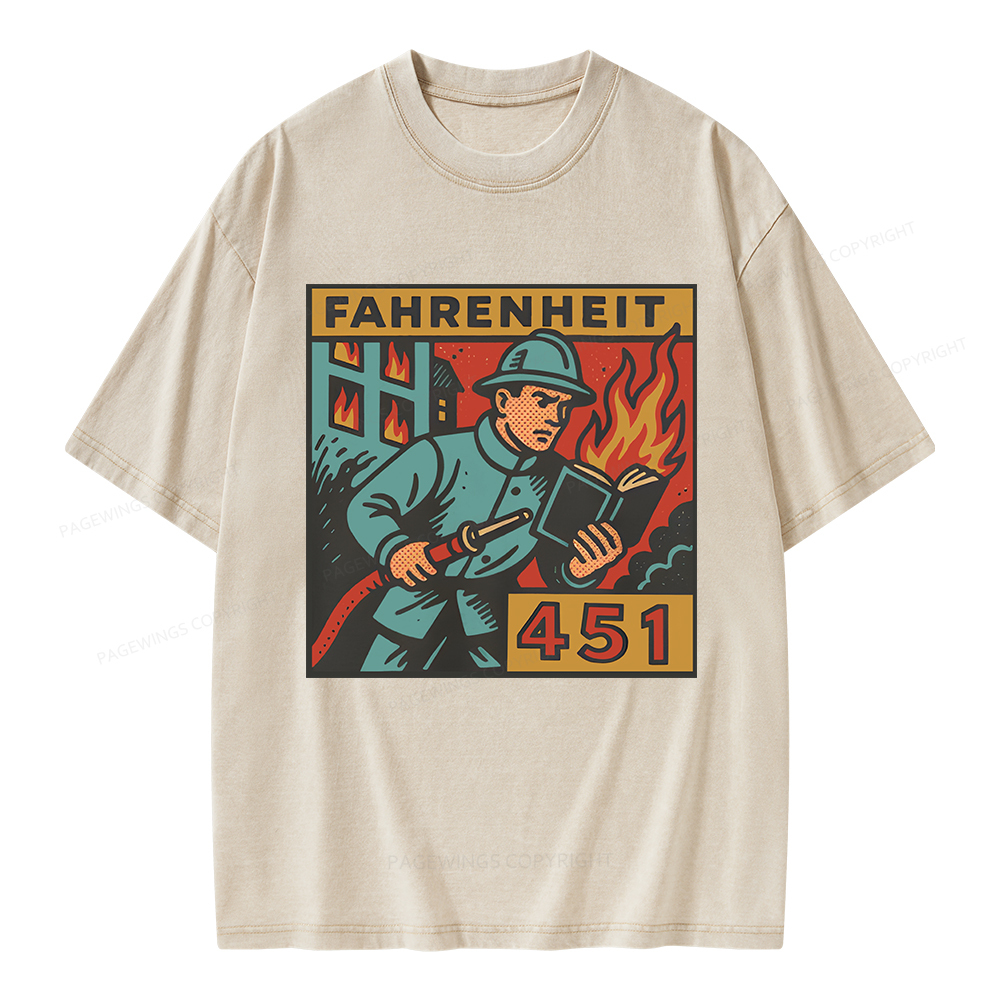 Pagewings Literature 451 Unisex Washed T-shirt