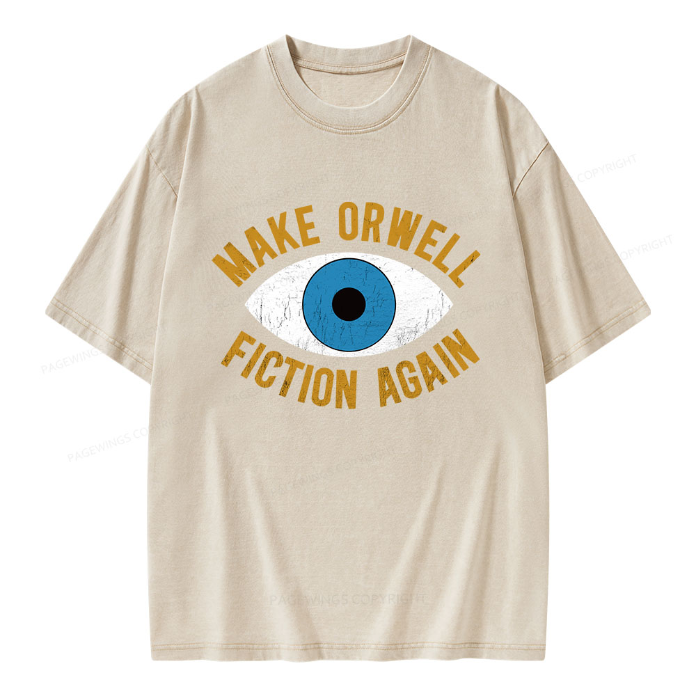 Pagewings Make Orwell Fiction Again Unisex Washed T-shirt