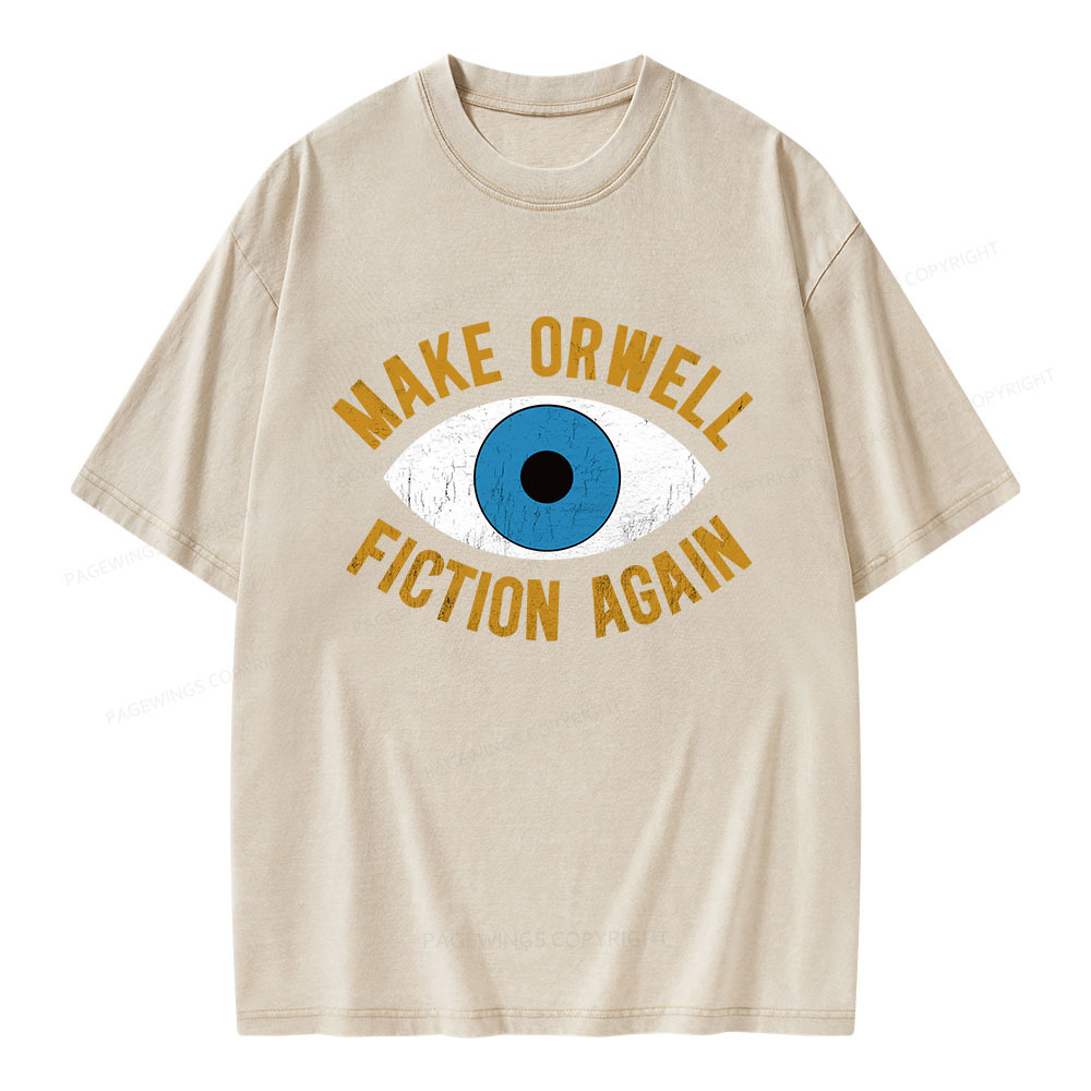Pagewings Make Orwell Fiction Again Unisex Washed T-shirt