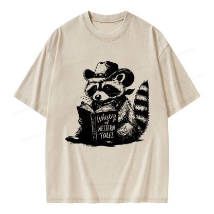 Pagewings Whiskey of Western Tales Unisex Washed T-shirt