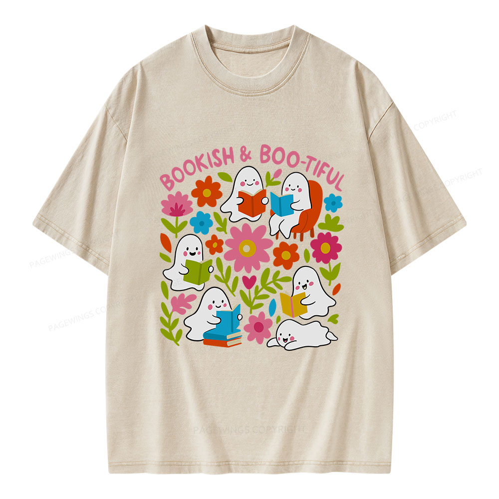 Pagewings Bookish & Boo-tiful Unisex Washed T-shirt