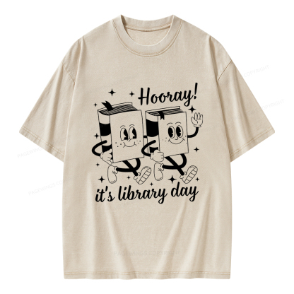 Pagewings School Librarian Shirt, Library Shirt Unisex Washed T-shirt