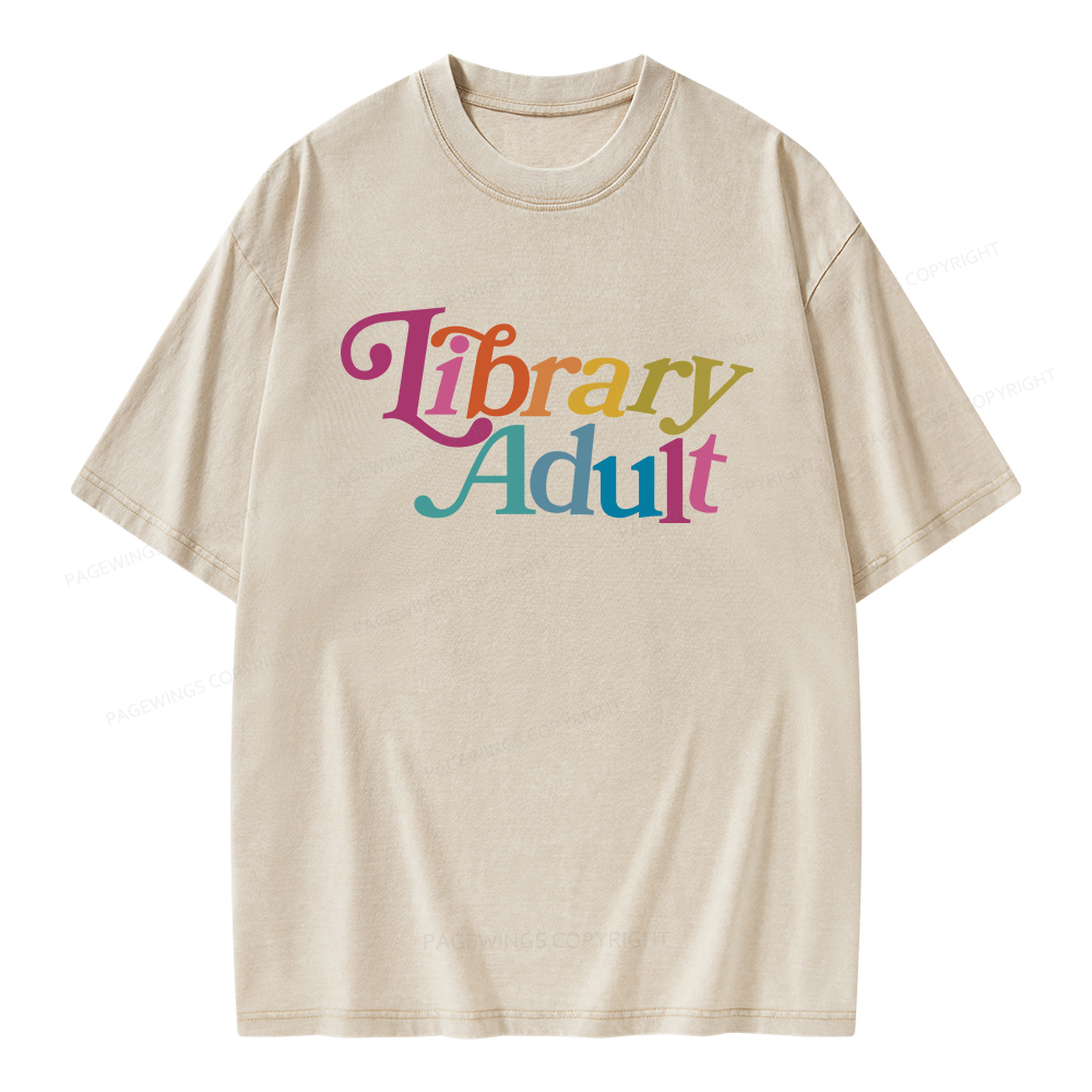 Pagewings Library Adult, Library Kid Unisex Washed T-shirt