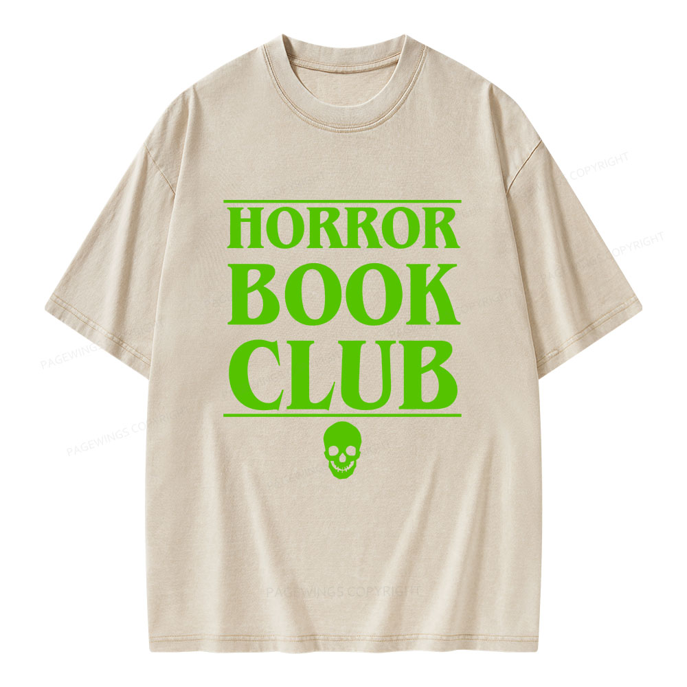 Pagewings Horror Book Club Unisex Washed T-shirt