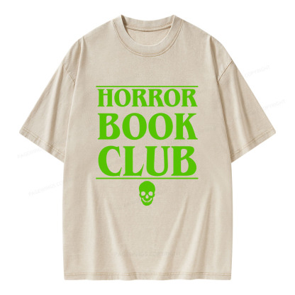 Pagewings Horror Book Club Unisex Washed T-shirt
