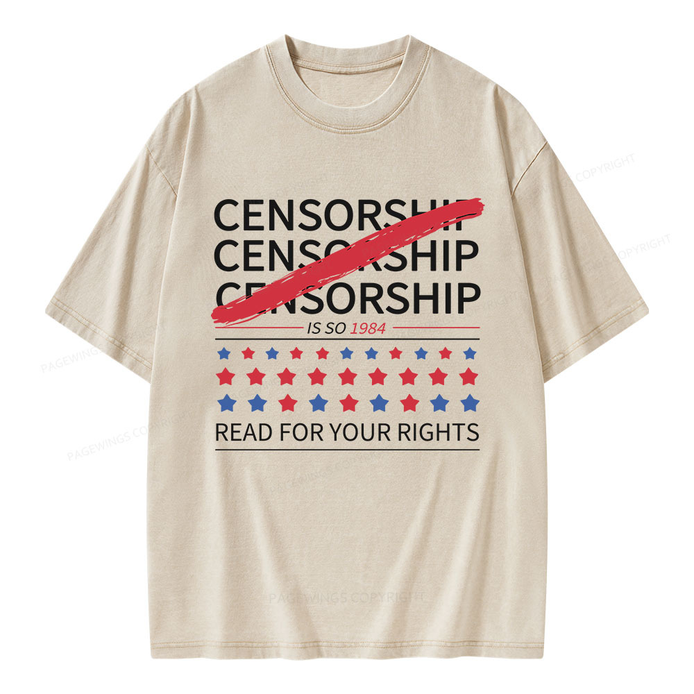 Pagewings Censorship Is So 1984 Unisex Washed T-shirt