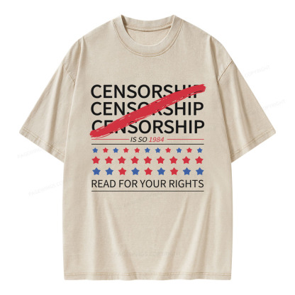 Pagewings Censorship Is So 1984 Unisex Washed T-shirt
