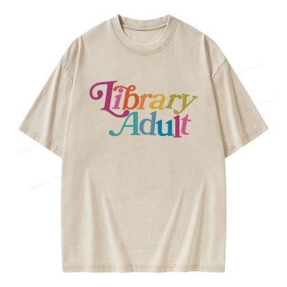 Pagewings Library Adult, Library Kid Unisex Washed T-shirt