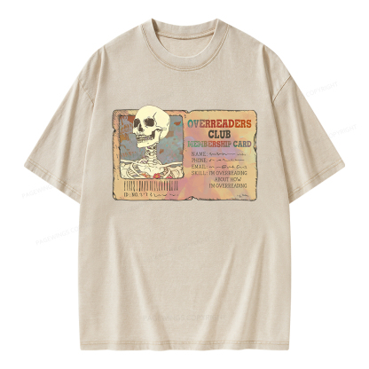 Pagewings Overreaders Club Membership Card Unisex Washed T-shirt