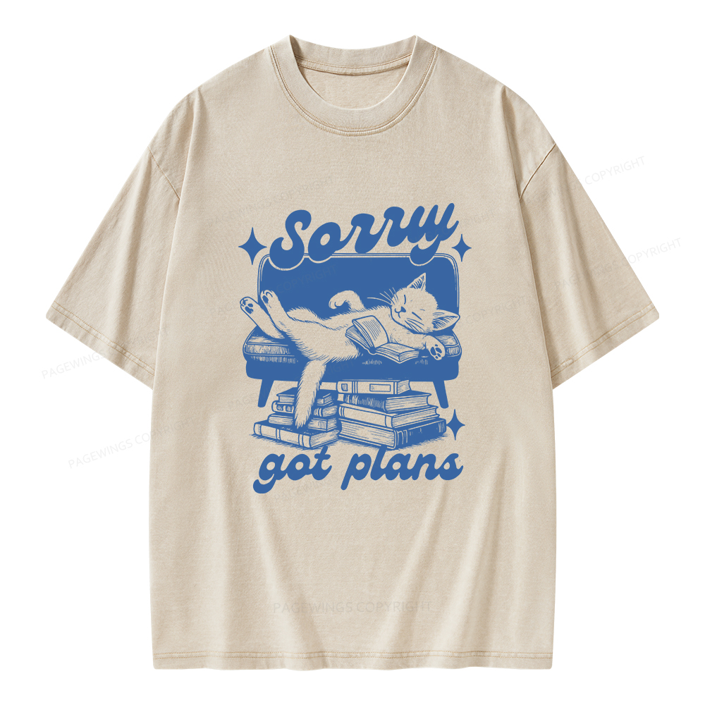 Pagewings Sorry Got Plans Unisex Washed T-shirt