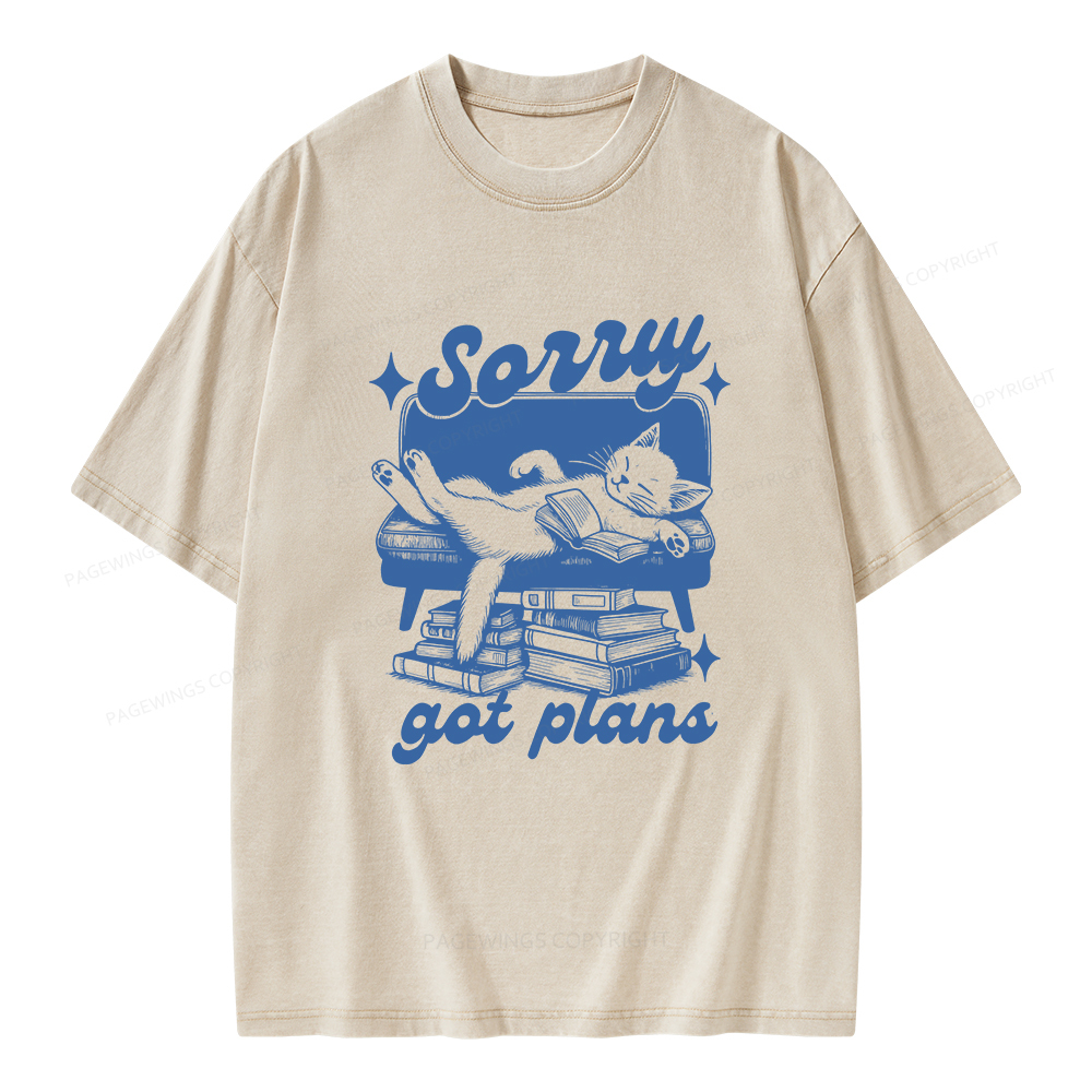 Pagewings Sorry Got Plans Unisex Washed T-shirt