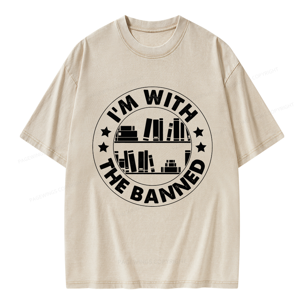Pagewings I'm With The Banned Unisex Washed T-shirt