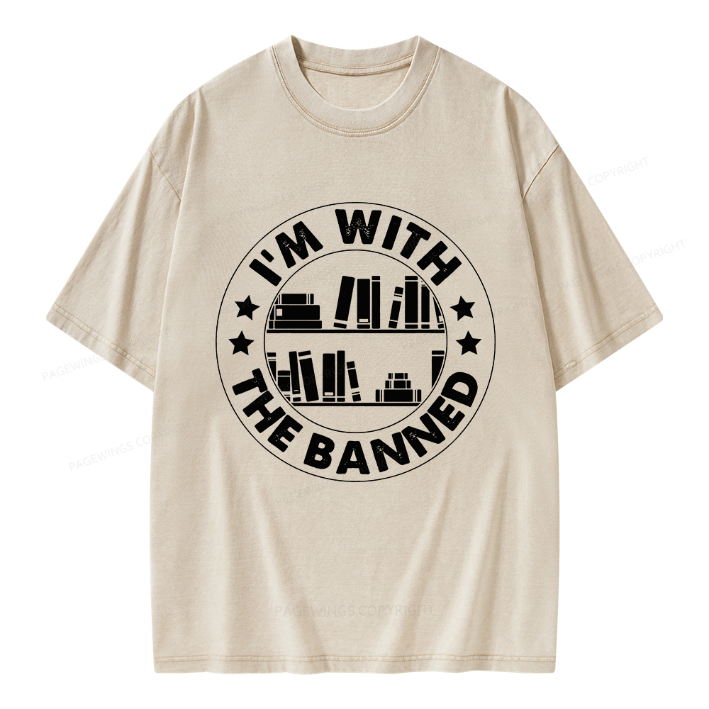 Pagewings I'm With The Banned Unisex Washed T-shirt