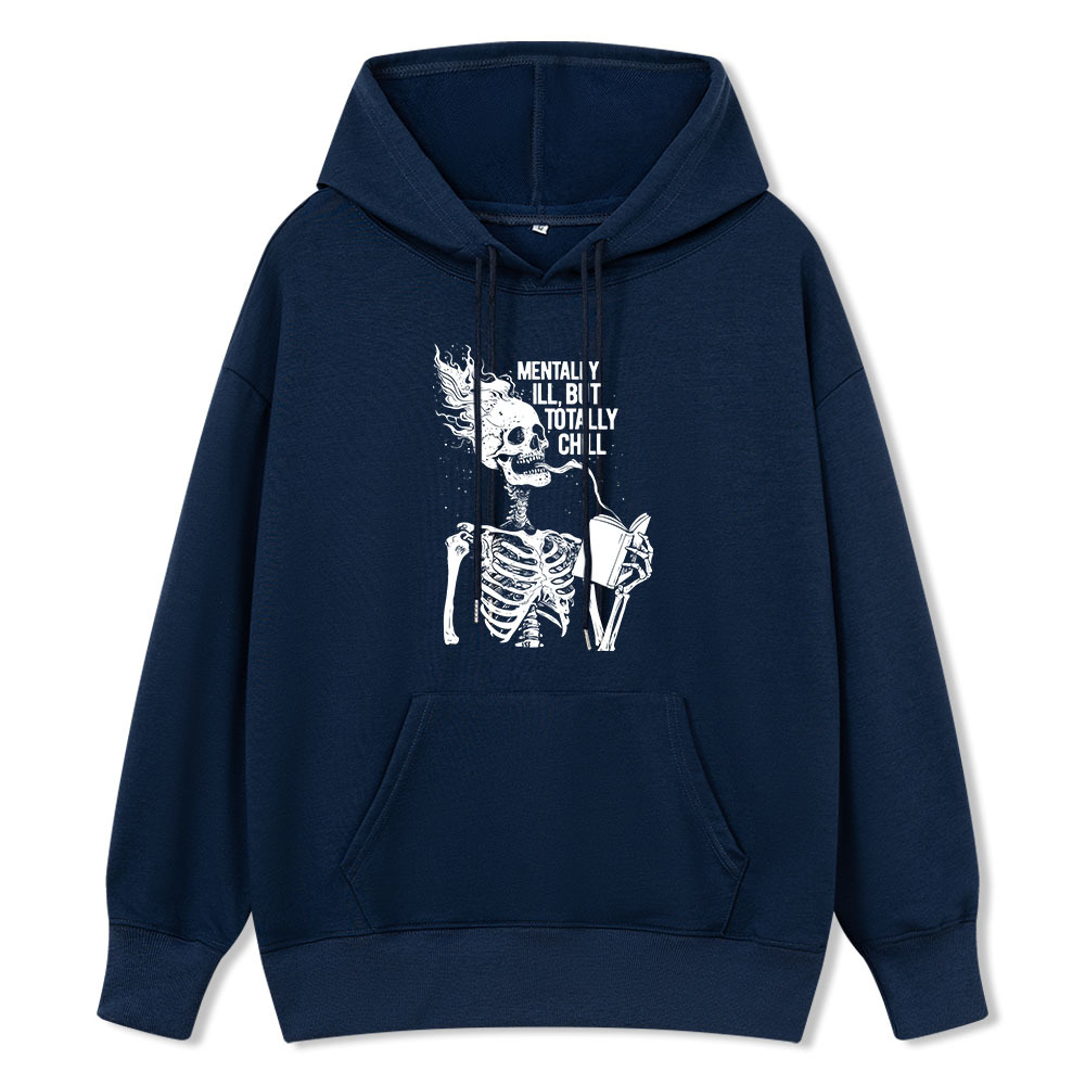 Pagewings Mentally Ill But Totally Chill Unisex Classic Hoodie