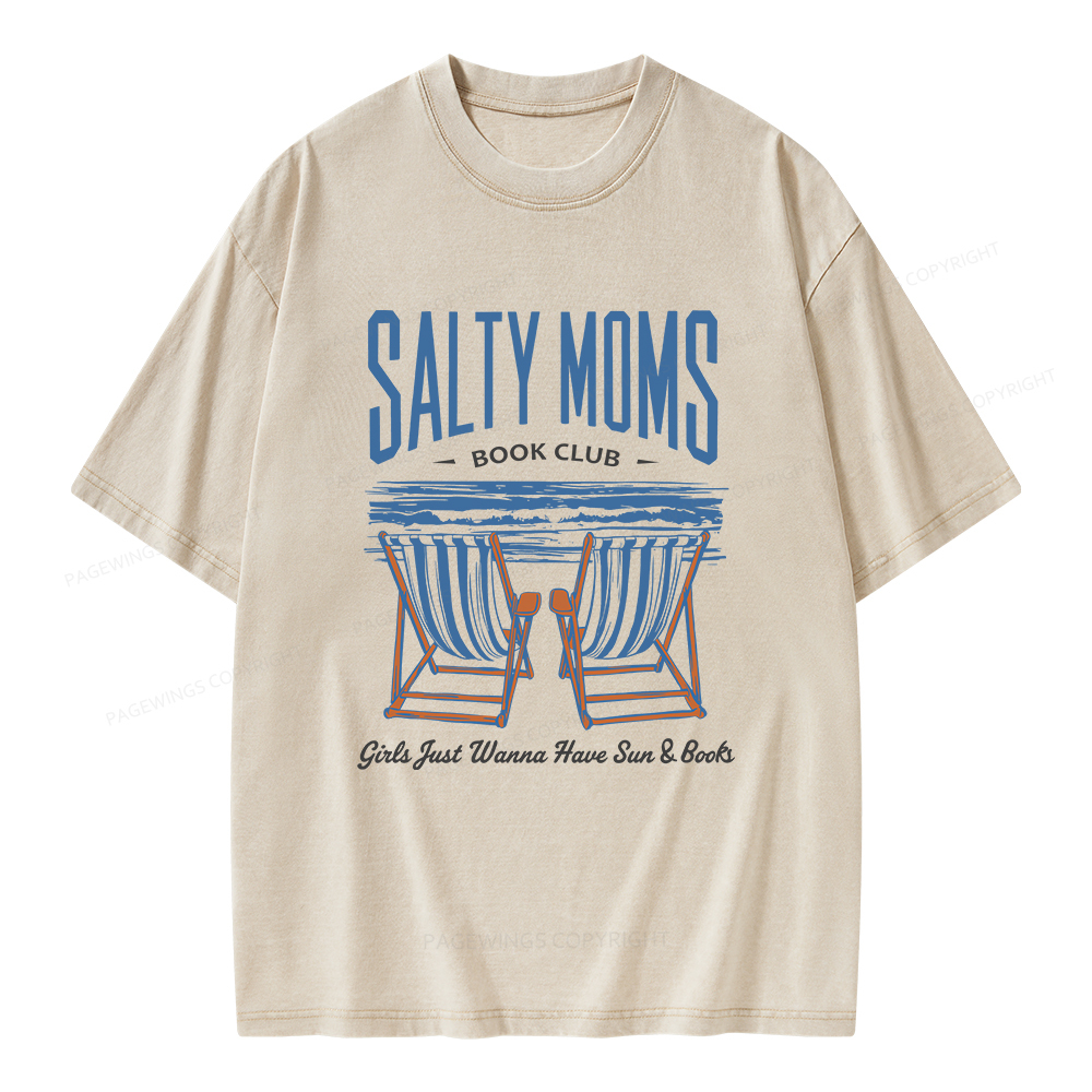 Pagewings Salty Moms Book Club Unisex Washed T-shirt