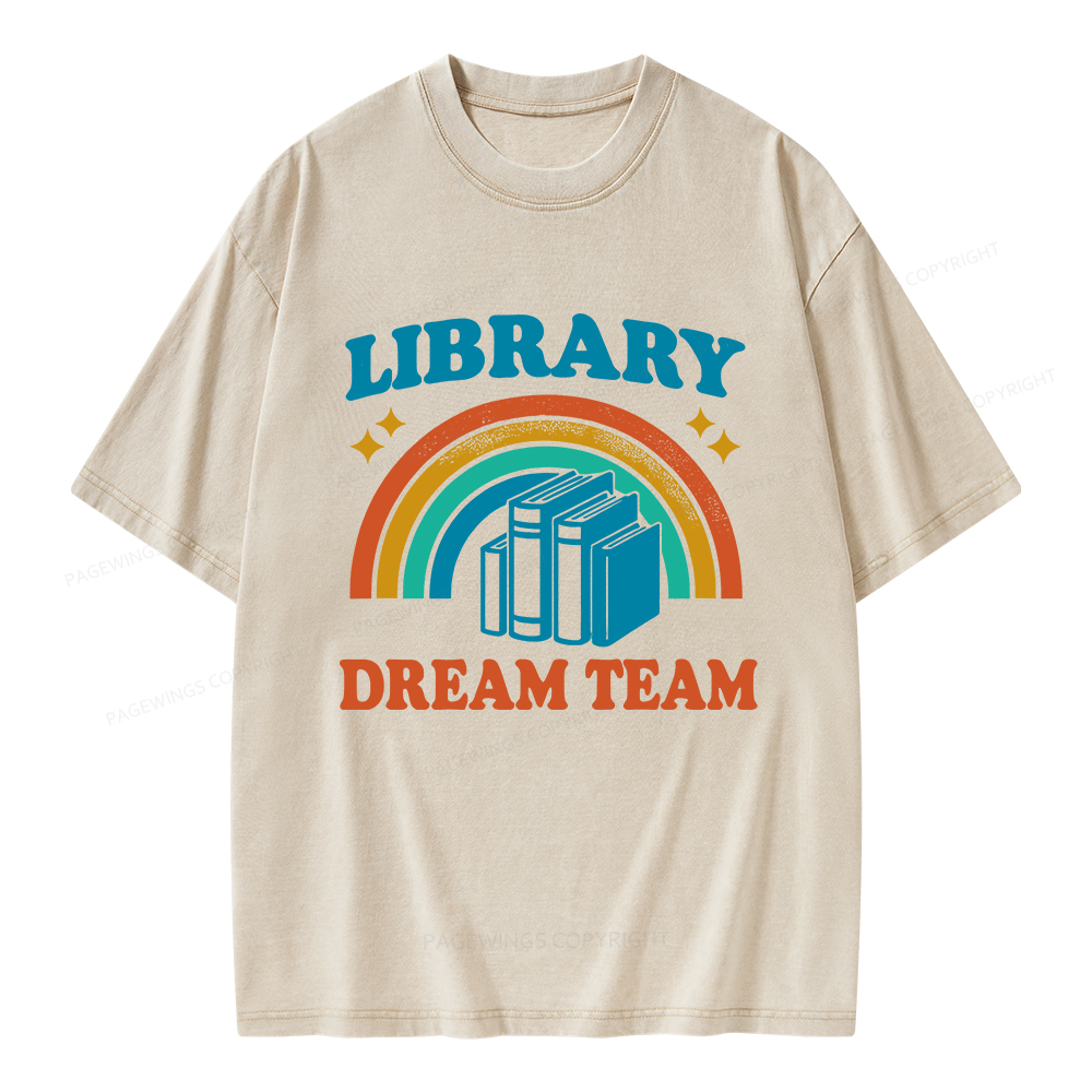 Pagewings Library Dream Team Unisex Washed T-shirt
