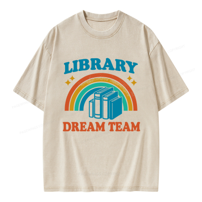 Pagewings Library Dream Team Unisex Washed T-shirt