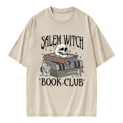Pagewings Salem Witch Book Club Unisex Washed T-shirt